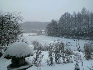 長湖の初雪