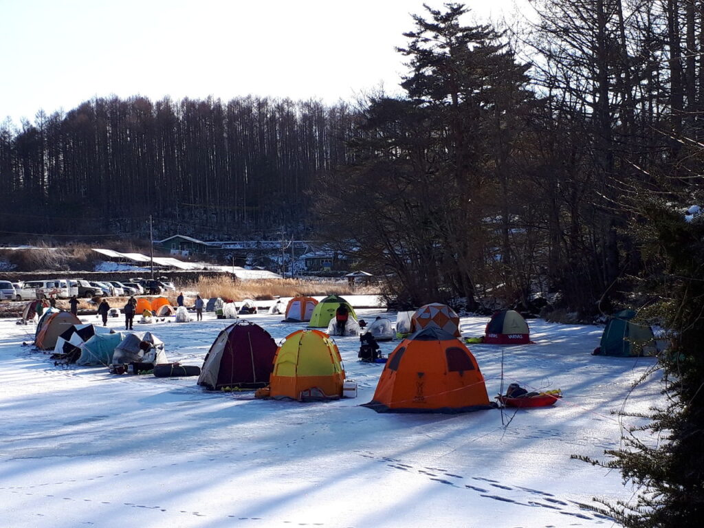 長湖のワカサギ釣り